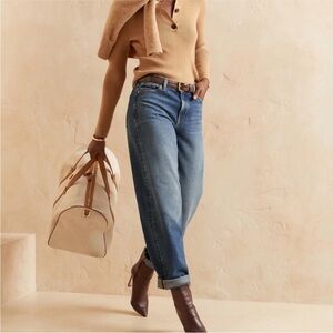 Banana Republic High Rise Barrel Jeans Size 28